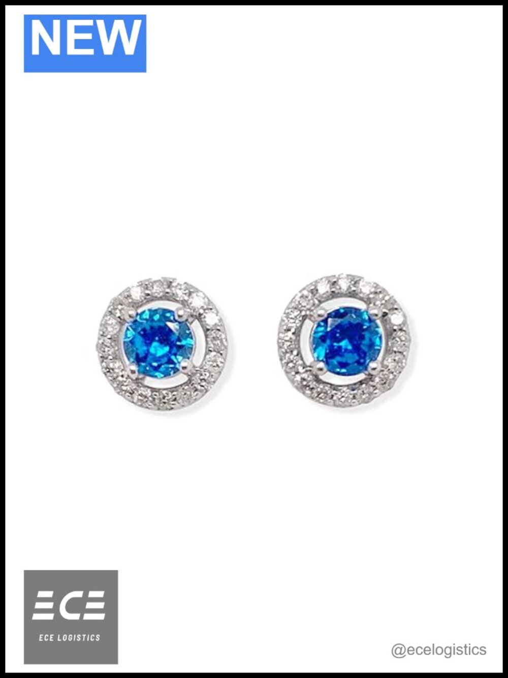 Sterling Silver Halo Diamond Stud Earrings 0.75 ctw Screw Back